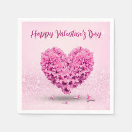 Hjärtglatt glad Alla hjärtans dagars Rosa Hyacint Pappersservett