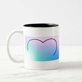 Hjärtgraderad pastellbakgrund Två-Tonad mugg