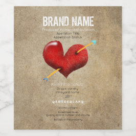 Hjärthälsning Vinflaska Etikett