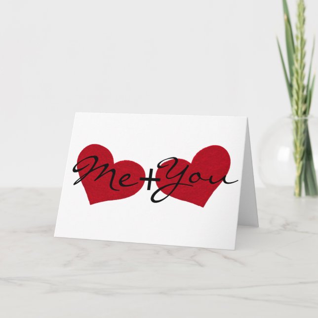 Hjärthälsningskort för mig och dig Alla hjärtans d Helgkort (Framsida)
