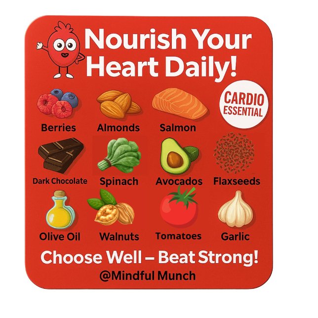 ❤️ Hjärthälsosam Frysmagnet Magnet (Protect your heart with foods that lower cholesterol and support circulation—displayed in one sleek )