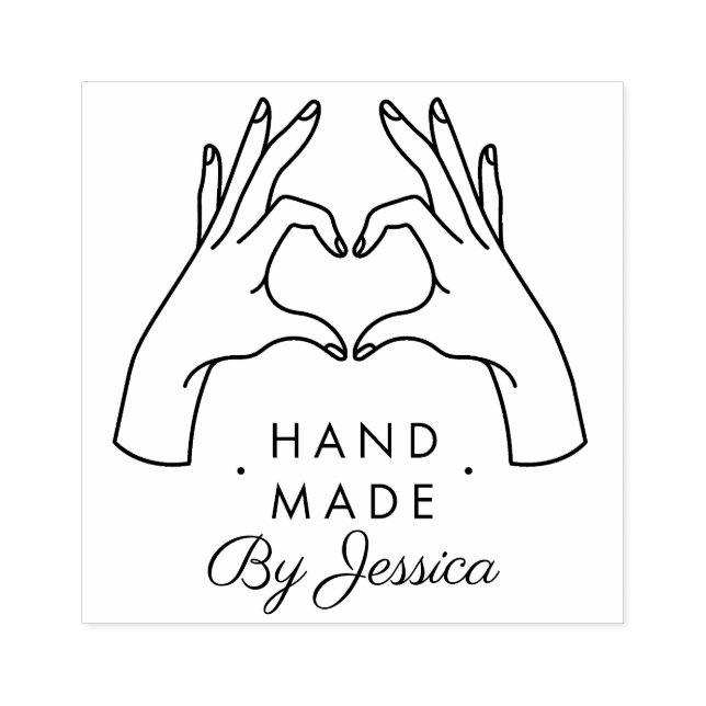 Hjärthänder gjorda med kärlek  Gummistämpel Stämpel (Tryck)