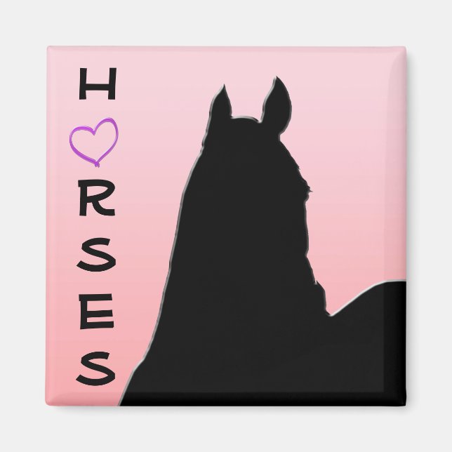 Hjärthästar I (Rosa Faded) Magnet (Framsidan)