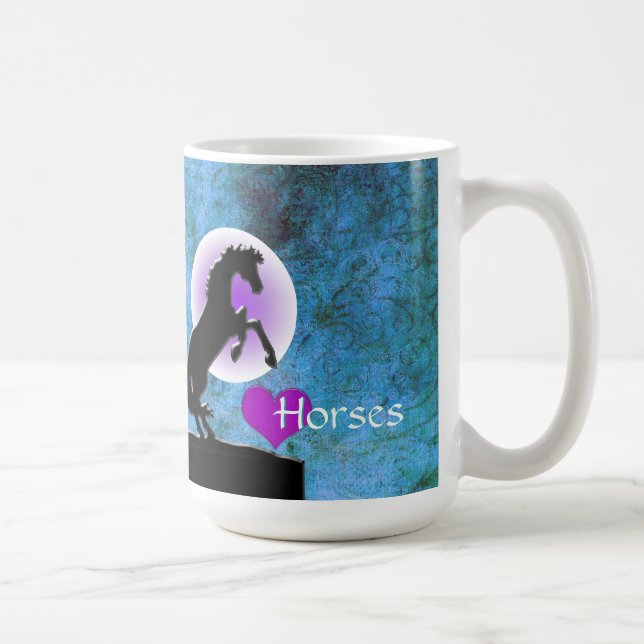 Hjärthästar V (blått/grönt) Kaffemugg (Höger)