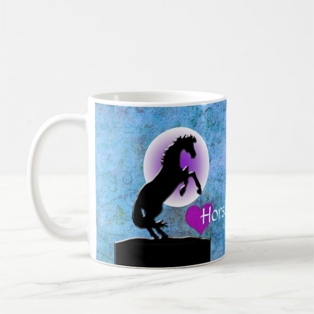 Hjärthästar V (blått/grönt) Kaffemugg (Vänster)
