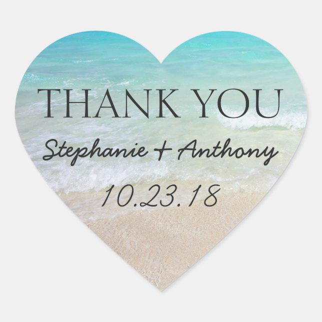 Hjärthavsbäckenets Tack Seal Hjärtformat Klistermärke (Framsida)