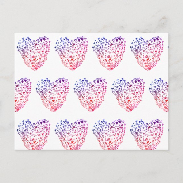 Hjärthjärtan Teckning vykort (Framsida)