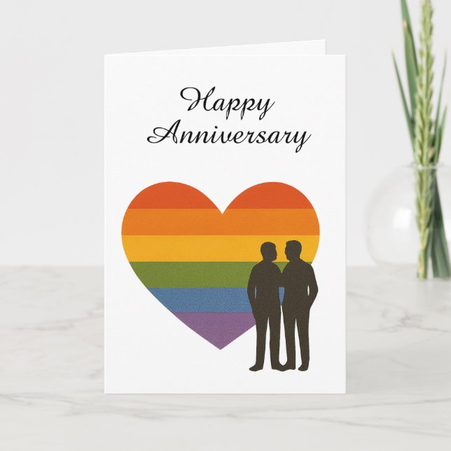 Hjärthögkvarter - Pridet på årsdagen - Gay Couple  Kort (Framsida)