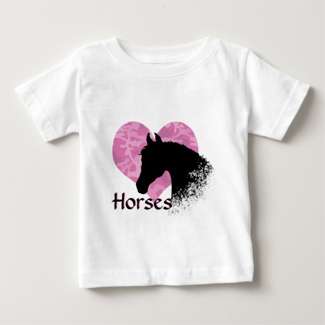 Hjärthorn (rosa camo) tee shirt (Framsida)