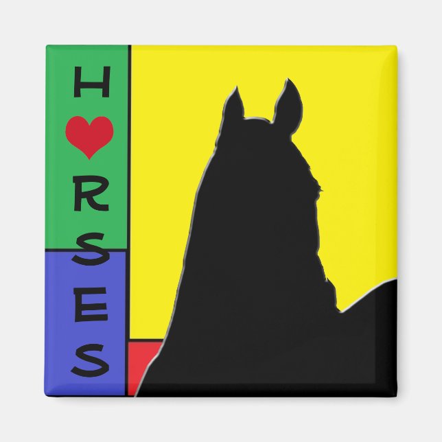 Hjärthors I (primärt Färg) Magnet (Framsidan)