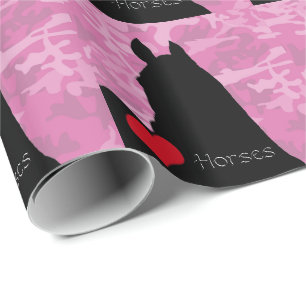 Hjärthors I (rosa kamerabakgrund) Presentpapper