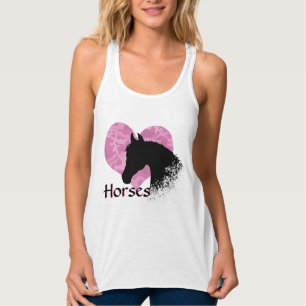 Hjärthors (rosa camo) Tanktop Linne Med Racerback