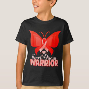 Hjärtinfarkt Warrior Fjäril Rött Hjärtinfarkt T Shirt