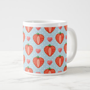 Hjärtjordgubbar med Polka dots och öron Jumbo Mugg