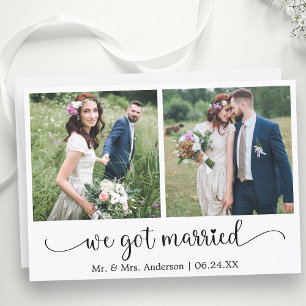 Hjärtkalligrafi Vi Har Married 2 Photo Meddelande
