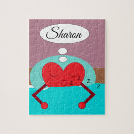 Hjärtkammar Lila och Grönt: Pussel