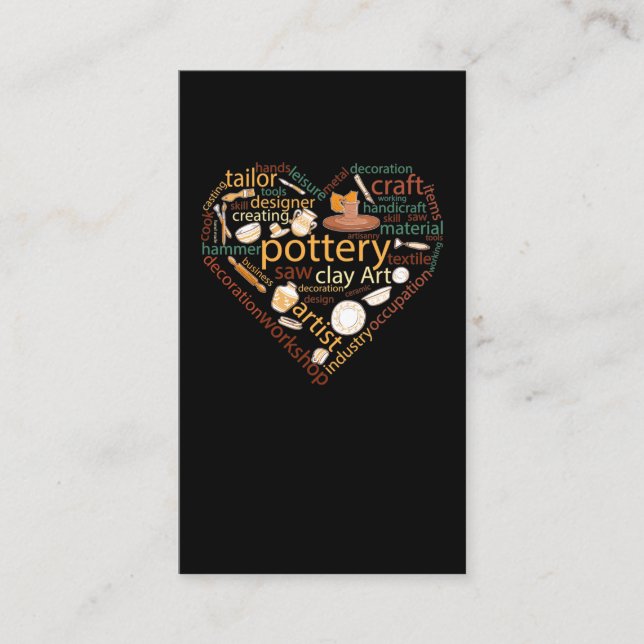 Hjärtkeramiska hjärtkrämningar visitkort (Framsida)