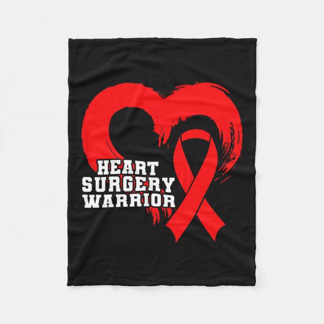 Hjärtkirurgi Bysning Medvetenhet Hjärtkirurgi Fleecefilt (Framsidan)