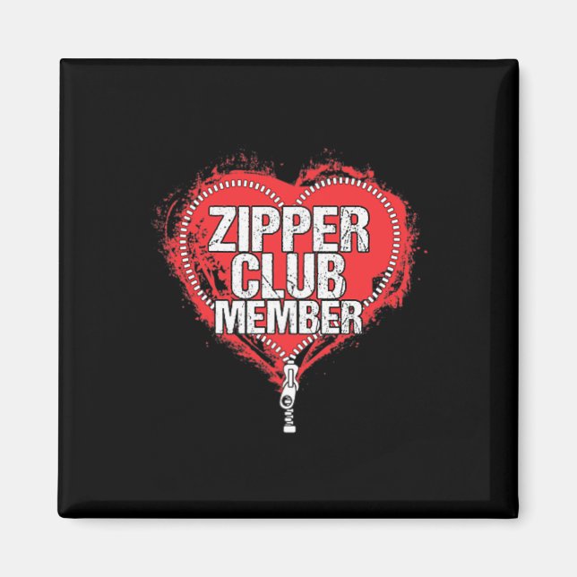 Hjärtkirurgi Humor Funny Zipper Klubb Member Magnet (Framsidan)