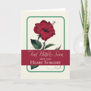 Hjärtkirurgi Känn bättre, Red Hibiscus Flower Helgkort