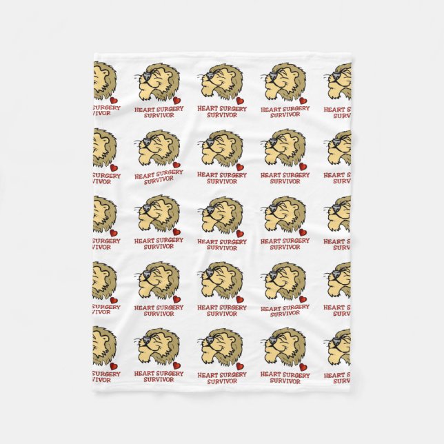 Hjärtkirurgi Lejon överlevnad Fleecefilt (Framsidan)