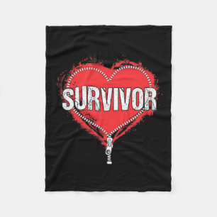 Hjärtkirurgi Survivor Cardiac New Life Gift Fleecefilt