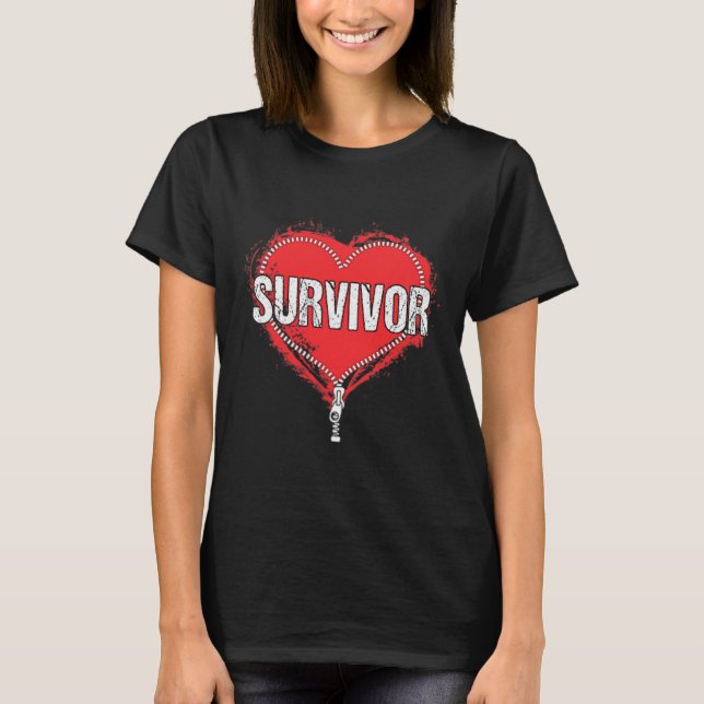 Hjärtkirurgi Survivor Cardiac New Life Gift T Shirt (Framsida)