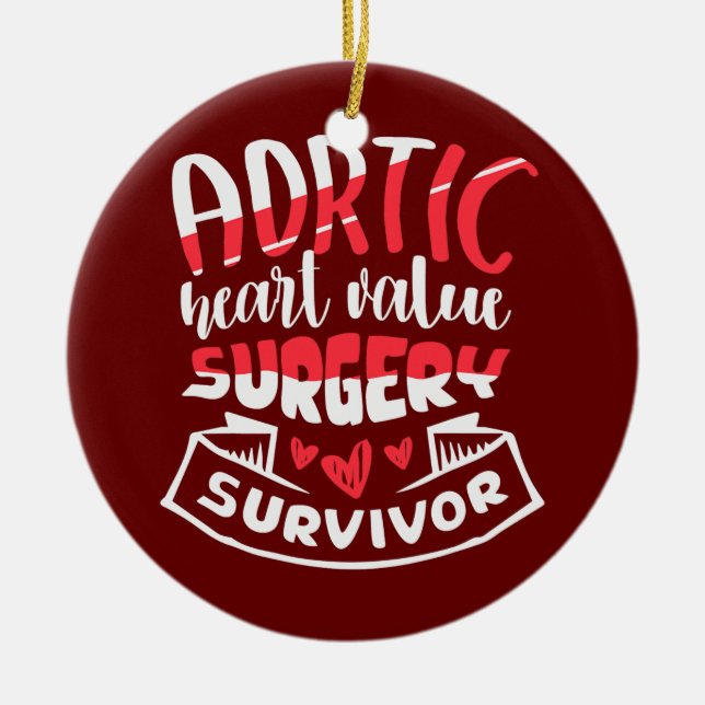 Hjärtkirurgi Survivor för en hjärtsjukdom Julgransprydnad Keramik (Framsidan)