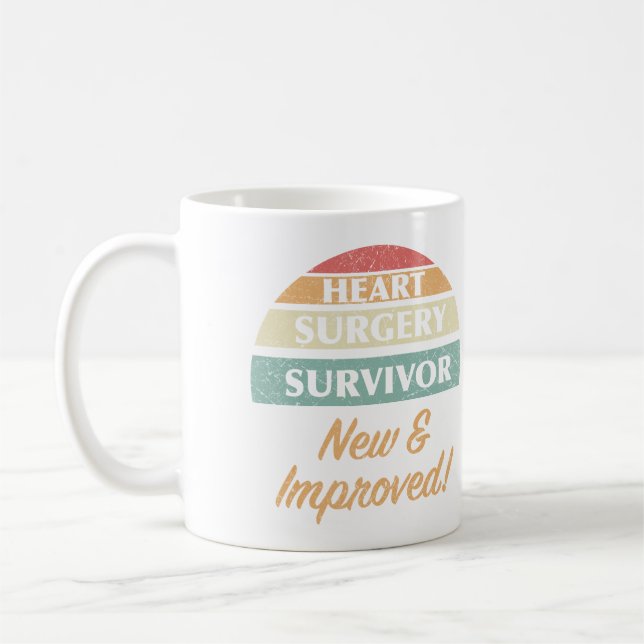 Hjärtkirurgi Survivor Humor Kaffemugg (Vänster)