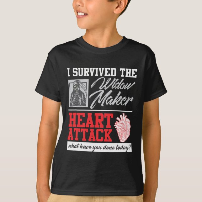 Hjärtkirurgi Survivor Widow Maker Heart Attack T Shirt (Framsida)