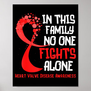Hjärtklaffsjuka medvetenhet Band Familj Röd Fi Poster