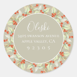 Hjärtklämmare för Returadress av bruskrämen Runt Klistermärke