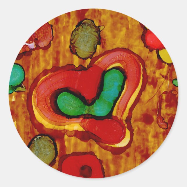 Hjärtklämmare Runt Klistermärke (Framsida)