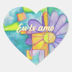 Hjärtklämmor för vattenfärgning Daisy Hjärtformat Klistermärke