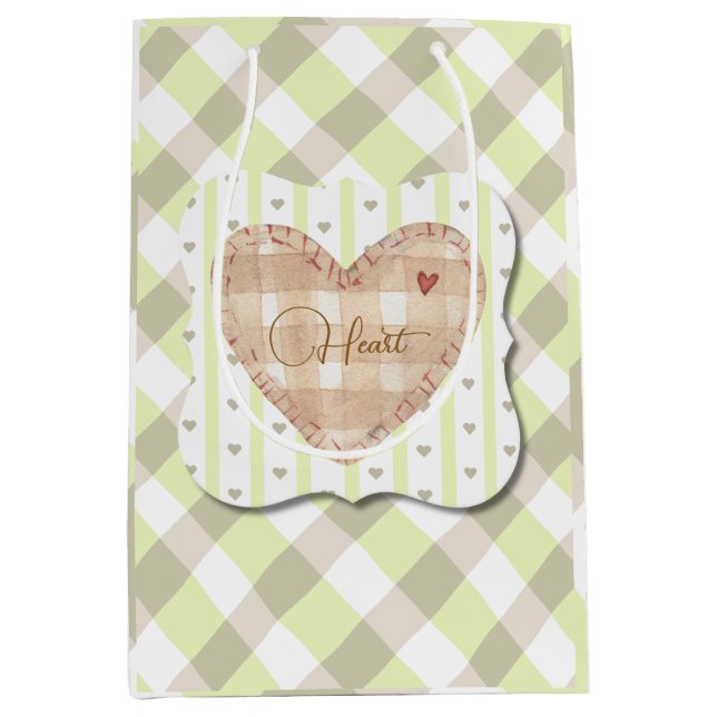 Hjärtklammusdiagram med tartan Greenery (Framsidan)