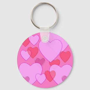 Hjärtklappande Valentinbakgrund rosa Nyckelring