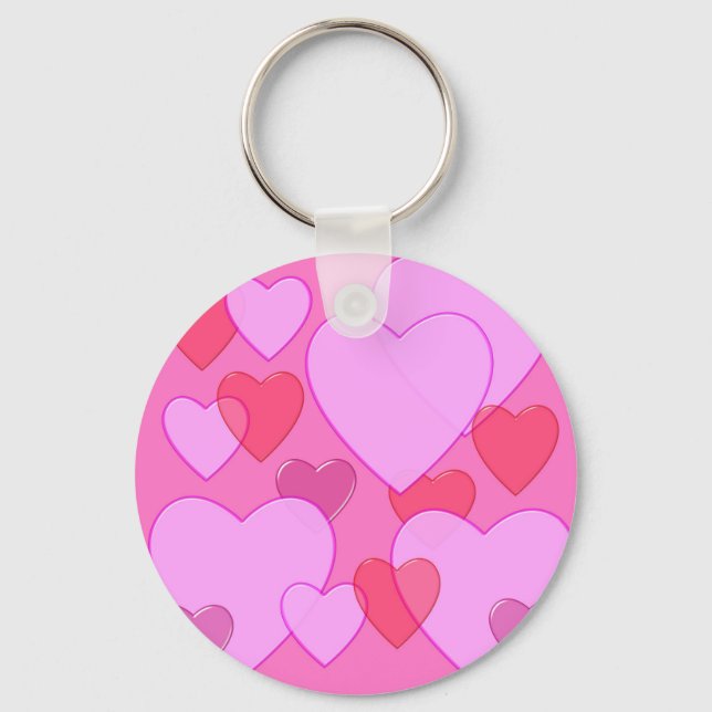 Hjärtklappande Valentinbakgrund rosa Nyckelring (Framsida)