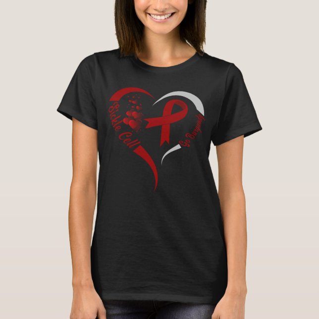 hjärtklappning för burgundsjuka t shirt (Framsida)