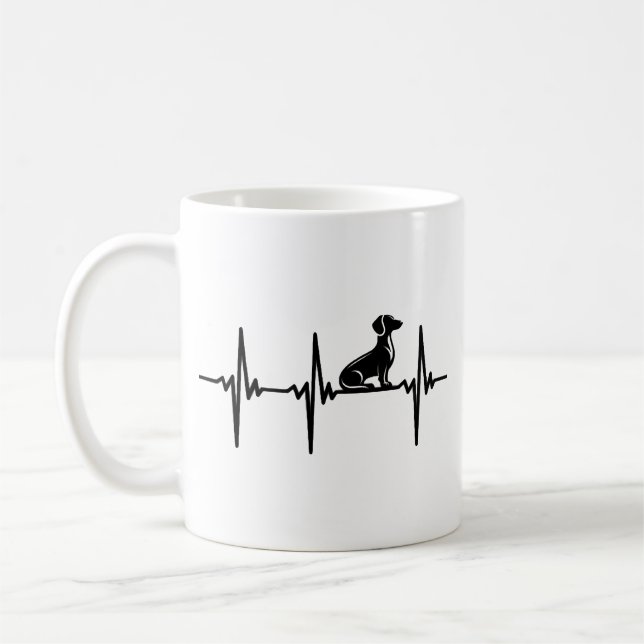 Hjärtklappning för lojala dachshundhundar kaffemugg (Vänster)