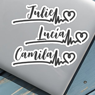 Hjärtklappning Hjärt Slå 3 Namn Coolt Anpassat Nam Klistermärken