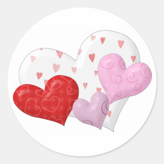 Hjärtkluster Runt Klistermärke (Framsida)