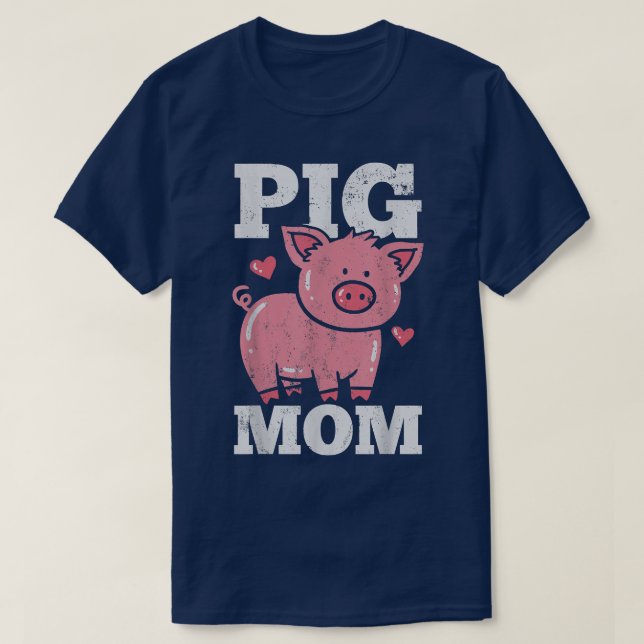 Hjärtklut i gris Mamma T Shirt (Design framsida)