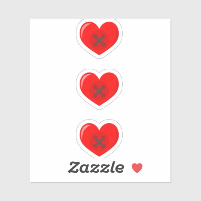 Hjärtknappar Stickers Klistermärken (Ark)