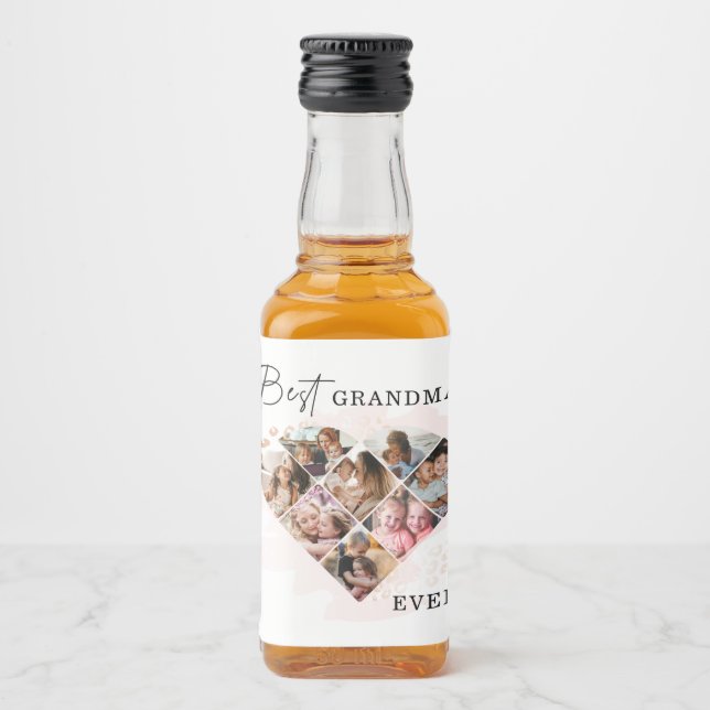 Hjärtkollage Spritflaskor Etikett (Framsida)