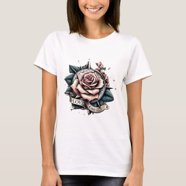 Hjärtkompass: Guiding Bliss" T Shirt (Framsida)