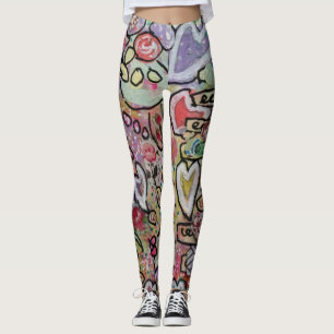 Hjärtkonst Abstrakt Leggings
