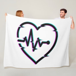 Hjärtkontroll - Blankett, alla storlekar Fleecefilt