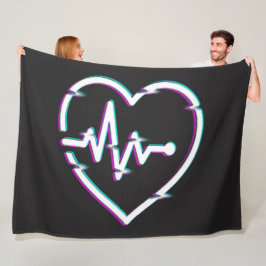 Hjärtkontroll - Blankett, alla storlekar Fleecefilt