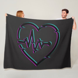 Hjärtkontroll - Blankett, alla storlekar Fleecefilt