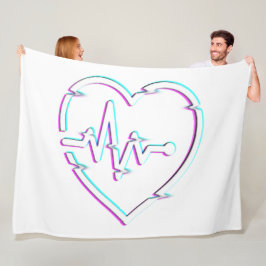 Hjärtkontroll - Blankett, alla storlekar Fleecefilt